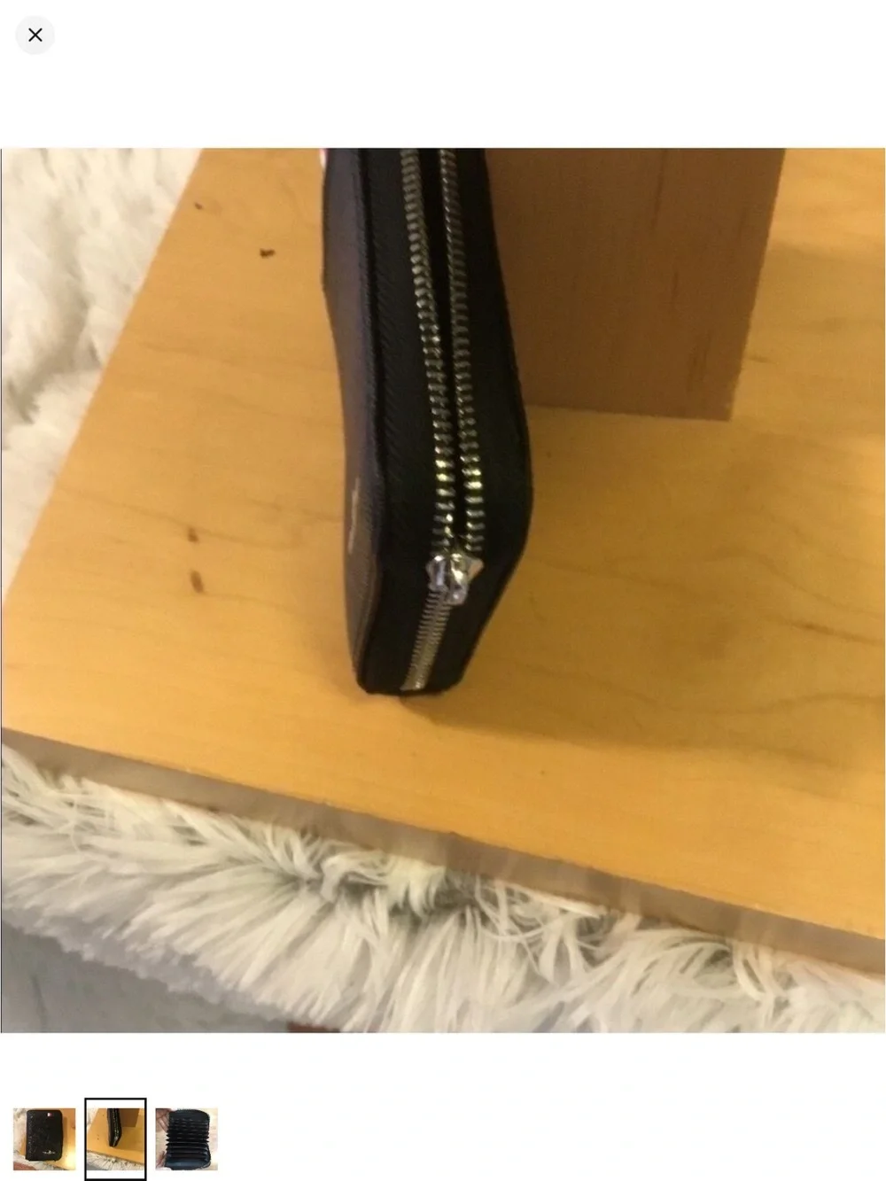 William POLO Black Zip Around Card Holder Wallet